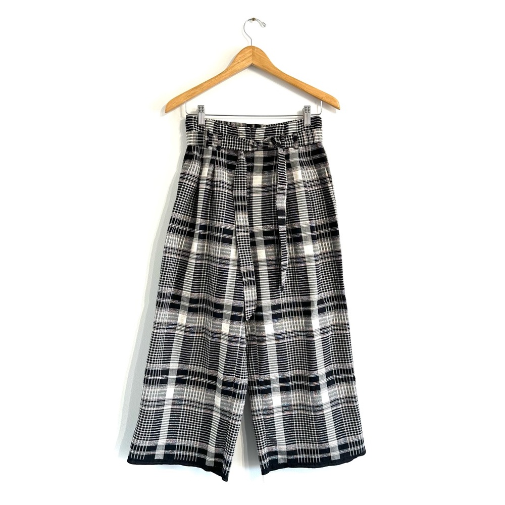 Anthropologie ett:twa Luca Plaid Wide Leg cropped pants